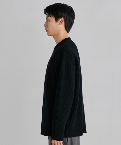 UNITED TOKYO 2(ML) 黒 ビーバーVネックコート カシミヤ 美品 カシミヤビーバー クルーネックロングコート｜トゥモローランド