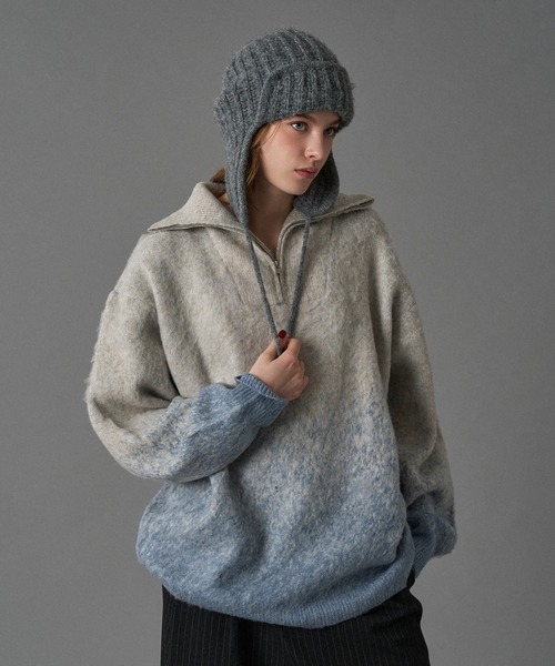 ONCILY（オンシェリー） セーター ニット HALF ZIP SHAGGY ASSORT