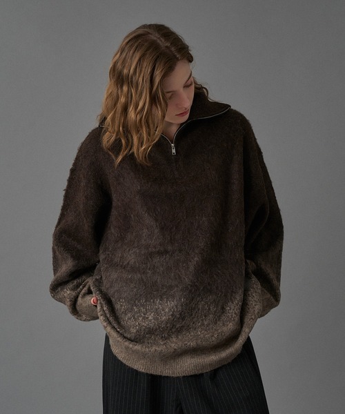 ONCILY（オンシェリー） セーター ニット HALF ZIP SHAGGY ASSORT