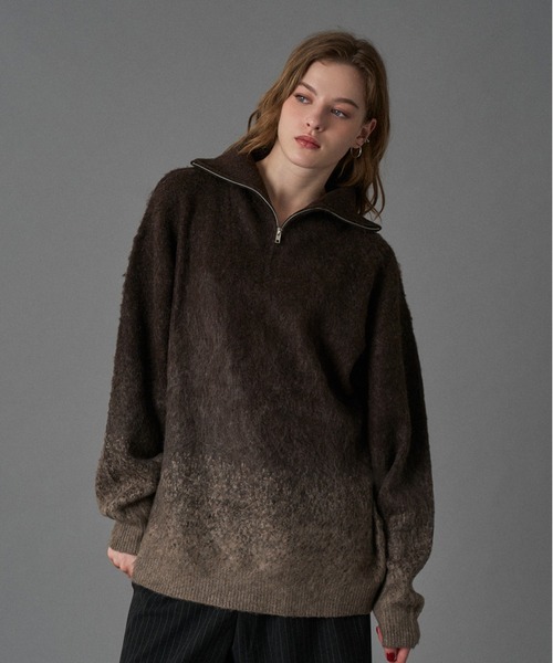 ONCILY（オンシェリー） セーター ニット HALF ZIP SHAGGY ASSORT