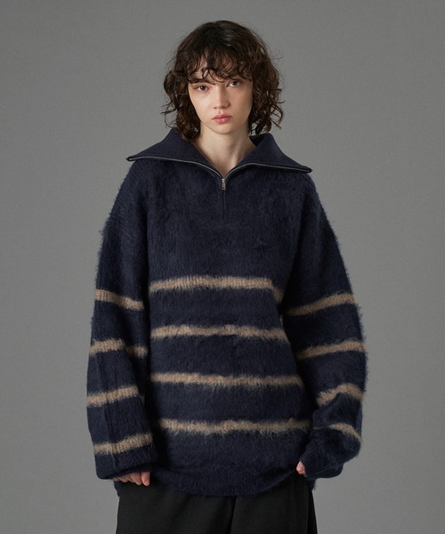 ONCILY（オンシェリー） セーター ニット HALF ZIP SHAGGY ASSORT