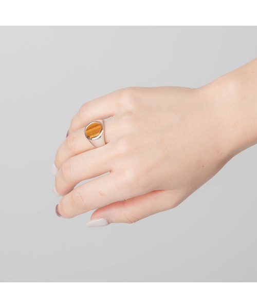 TOM WOOD 指輪 リング oval tiger eye ring トムウッド オーバル