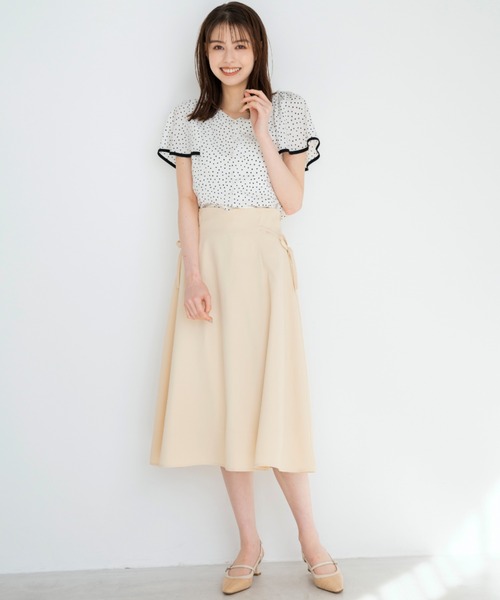 MISCH MASCH ブラウス シャツ 2024春夏新作配色フレア袖ブラウス