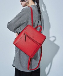 HUNDRED デイバック リュック シンプルフェイクレザー フラップ
