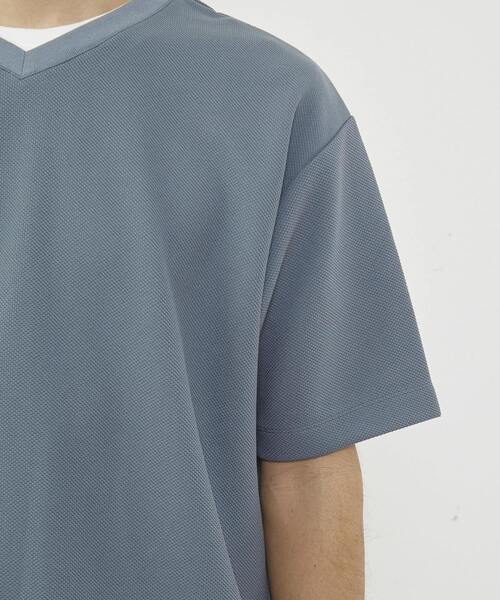 【MASTER FRAME/マスターフレーム】オックスジャガードフェイクレイヤードVネックTシャツ MASTER FRAME tシャツ 「MASTER FRAME/マスターフレーム