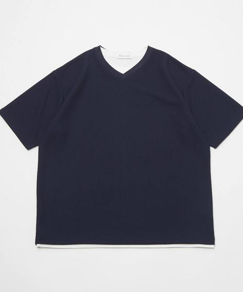 【MASTER FRAME/マスターフレーム】オックスジャガードフェイクレイヤードVネックTシャツ MASTER FRAME tシャツ 「MASTER FRAME/マスターフレーム