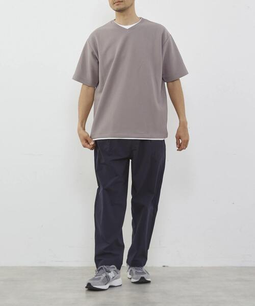 【MASTER FRAME/マスターフレーム】オックスジャガードフェイクレイヤードVネックTシャツ MASTER FRAME tシャツ 「MASTER FRAME/マスターフレーム