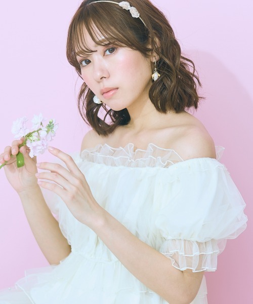 tシャツ Tシャツ 大きいサイズ チュールギャザートップス marun 