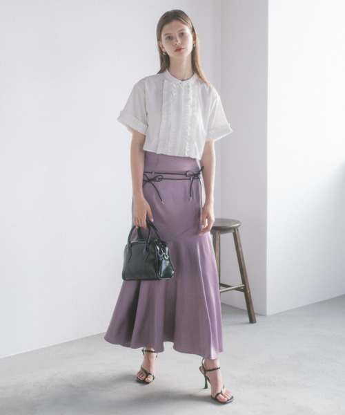 ECREL スカート ダブルベルトサテンバイアススカート : ZOZOTOWN Yahoo