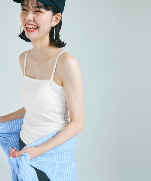 キャミソール カップ付き2Wayキャミソール カップ付き／2WAY 】ラインストラップタックショート