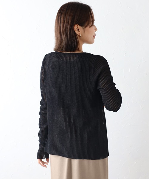 カーディガン ラメタンク×シアーカーデアンサンブルセット レディース Bonjour Sagan カーディガン ラメタンク×シアーカーデ