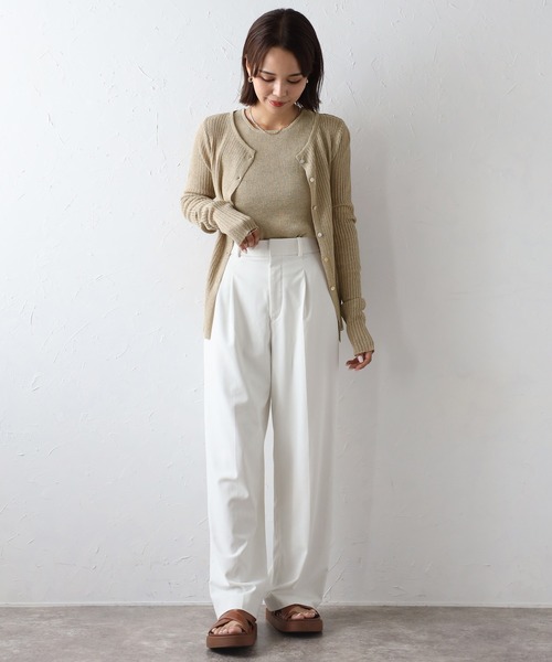 カーディガン ラメタンク×シアーカーデアンサンブルセット レディース Bonjour Sagan カーディガン ラメタンク×シアーカーデ