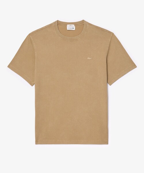 LACOSTE tシャツ ヘビーウェイト エッセンシャル ウォッシュド