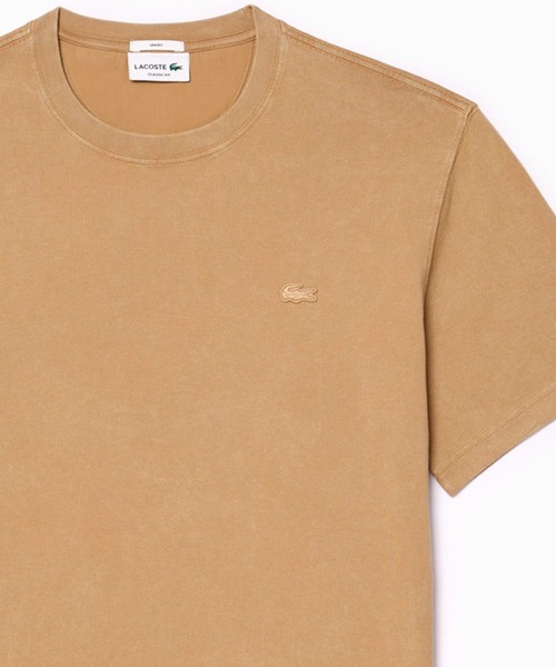 ★LACOSTE★オーガニック ヘビー コットン Tシャツ LACOSTE tシャツ ヘビーウェイト エッセンシャル ウォッシュド