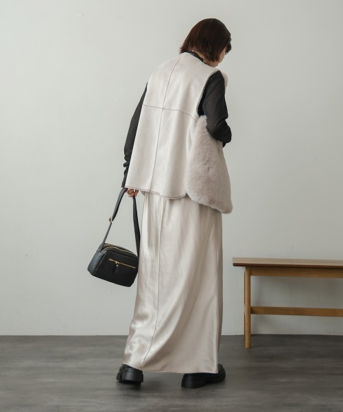 Bou Jeloud ベスト ジレ エコファームートンチュニックベスト