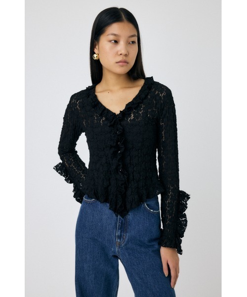 ブラウス シャツ CUT LACE RUFFLE ブラウス レディース