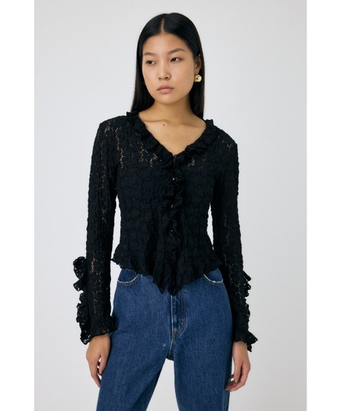 moussyブラウス MOUSSY ブラウス シャツ CUT LACE RUFFLE レディース : ZOZOTOWN