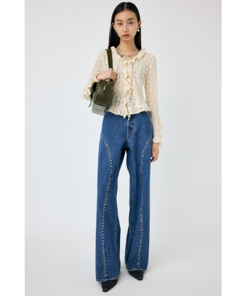 MOUSSY ブラウス シャツ CUT LACE RUFFLE レディース : ZOZOTOWN