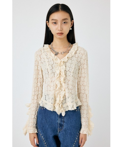 MOUSSY（マウジー） ブラウス シャツ CUT LACE RUFFLE ブラウス
