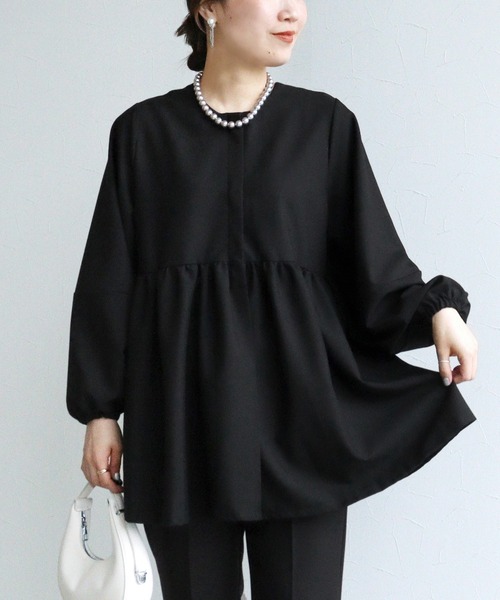 reca（レカ） スーツ ペプラムギャザーノーカラージャケット