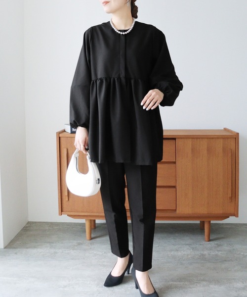 reca（レカ） スーツ ペプラムギャザーノーカラージャケット