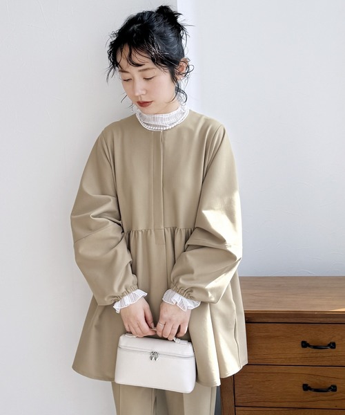 reca（レカ） スーツ ペプラムギャザーノーカラージャケット