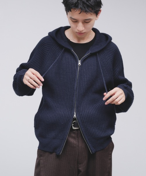 Adoon plain パーカー 「NEW COLOR」 DOUBLE ZIP KNIT HOODIE / ダブル