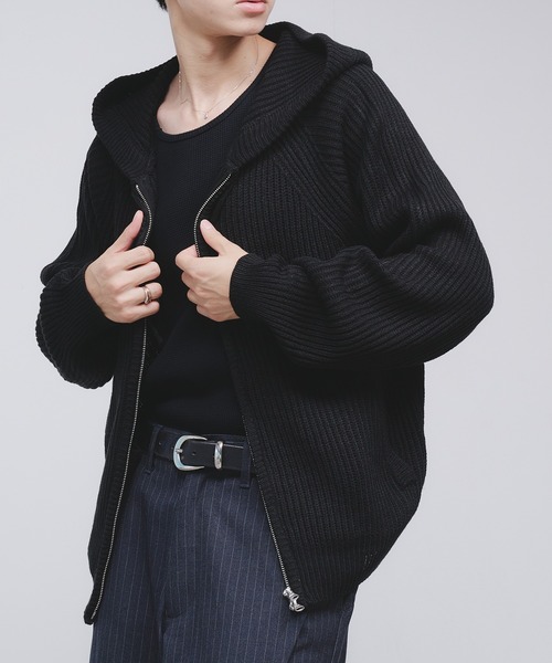 Adoon plain パーカー 「NEW COLOR」 DOUBLE ZIP KNIT HOODIE / ダブル