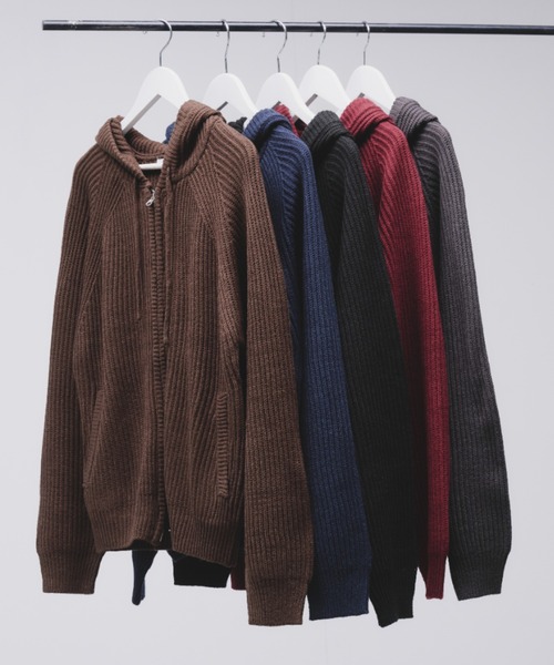 Adoon plain パーカー 「NEW COLOR」 DOUBLE ZIP KNIT HOODIE / ダブル
