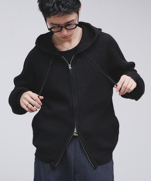 Adoon plain パーカー 「NEW COLOR」 DOUBLE ZIP KNIT HOODIE / ダブル