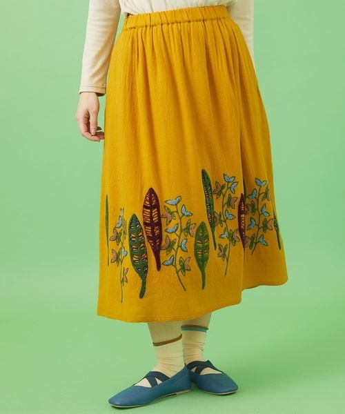 Jocomomola（ホコモモラ） スカート Calle インド刺繍フレアスカート