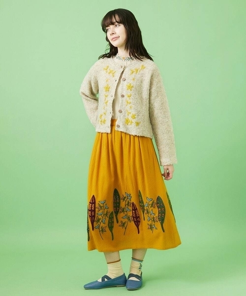 Jocomomola（ホコモモラ） スカート Calle インド刺繍フレアスカート