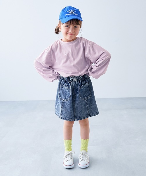 devirock（デビロック） tシャツ ハート総柄 長袖Tシャツ キッズ 子供