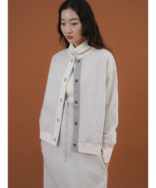 カーディガン Wool like blouson レディース