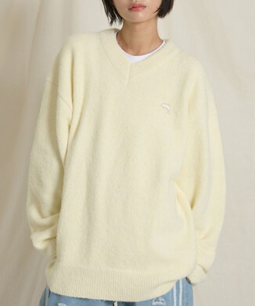 ニット セーター 「UNISEX」Wai Kei／イルカVネックニット レディース