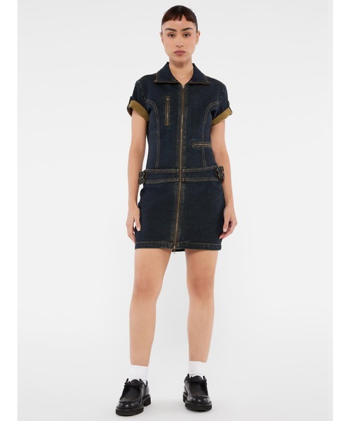 GUESS（ゲス） ワンピース 半袖 GUESS Originals Utility Zip Dress