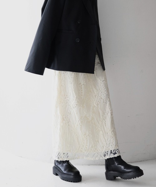 hellam スカート 刺繍レースストレートスカート : ZOZOTOWN
