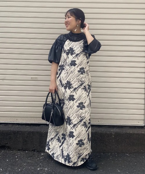 ROSE BUD ワンピース ART PRINT LONG DRESS : ZOZOTOWN Yahoo!店
