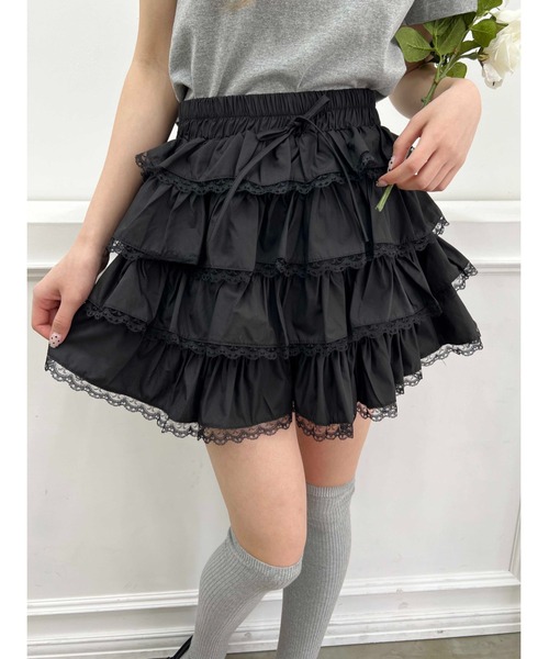 スカート 「PHILLY」ボリュームフリルレースミニスカート : ZOZOTOWN