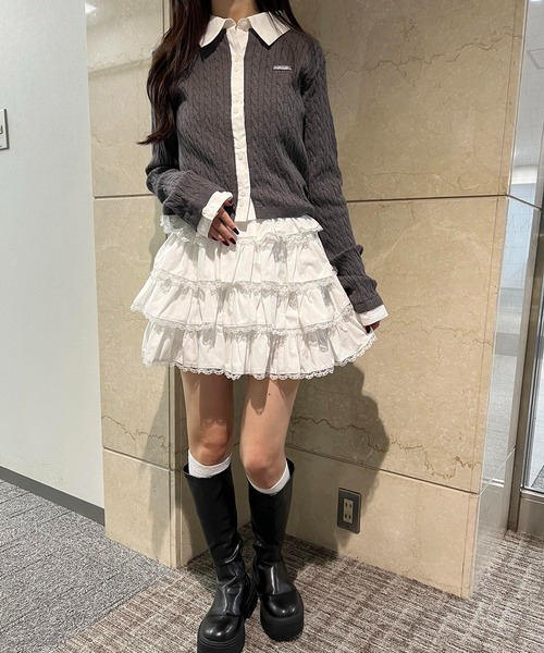 スカート 「PHILLY」ボリュームフリルレースミニスカート : ZOZOTOWN