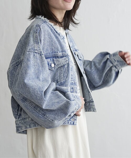 VENCE EXCHANGE デニムジャケット gジャン デニムノーカラーG