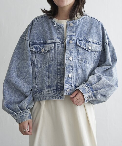 VENCE EXCHANGE デニムジャケット gジャン デニムノーカラーG
