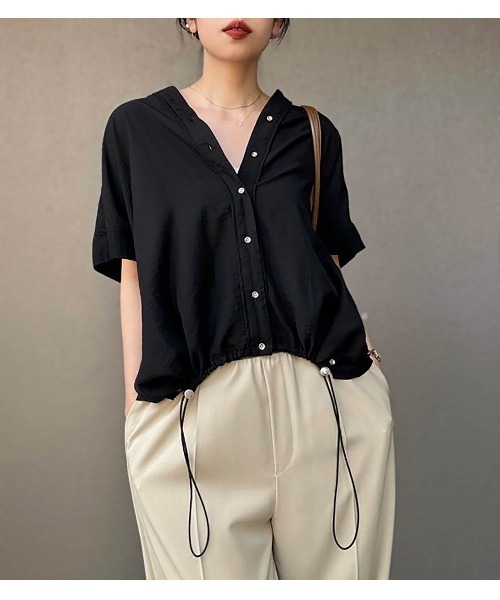 ブラウス シャツ シアードロストブラウス レディース Emma Taylor ブラウス シャツ シアードロストヘム2wayブラウス