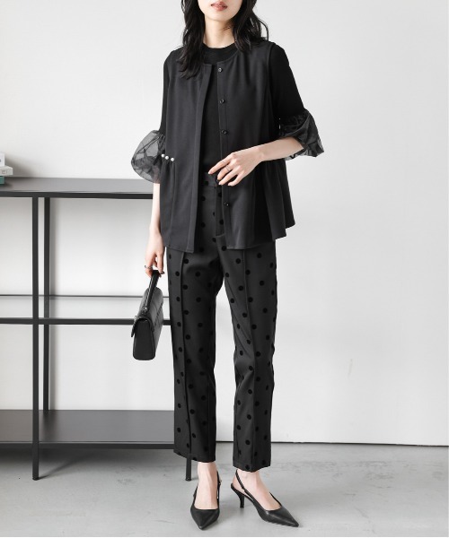 La-gemme（ラジェム） ベスト ジレ パールペプラムジレ レディース