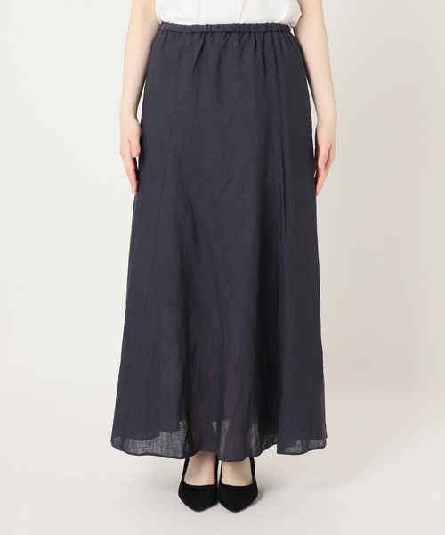 FRAMeWORK スカート 「洗濯機洗い可能」LINEN 切り替えスカート