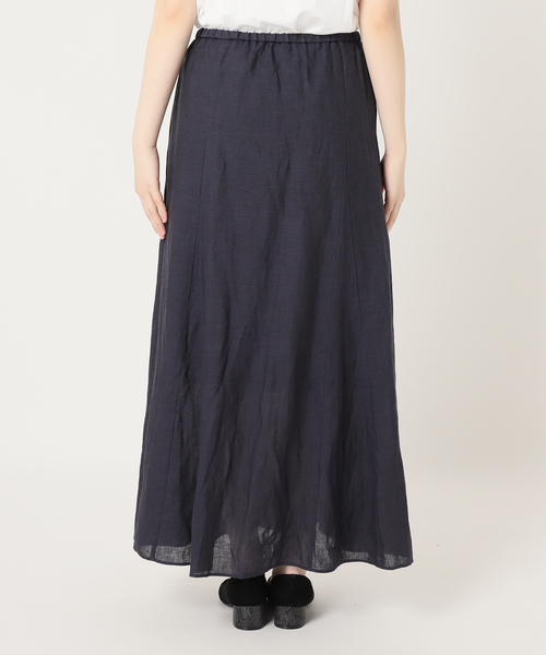 FRAMeWORK スカート 「洗濯機洗い可能」LINEN 切り替えスカート
