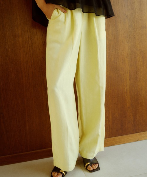 ROPE'（ロペ） パンツ レーヨンリネン センタープレスパンツ