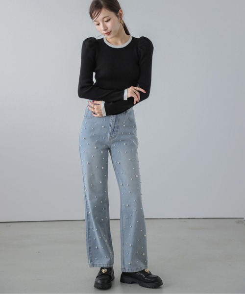 「SUGAR BISKET」 長袖ニット フリー ブラック レディース_画像8