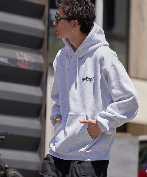 BEN DAVIS グレー フードパーカー BEN DAVIS 「BEN DAVIS」 プルオーバーパーカー X-LARGE ライト