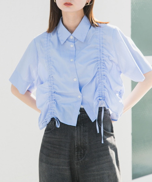 ブラウス シャツ クロップド 半袖シャツ レディース COMME CA ISM ブラウス シャツ クロップド 半袖シャツ